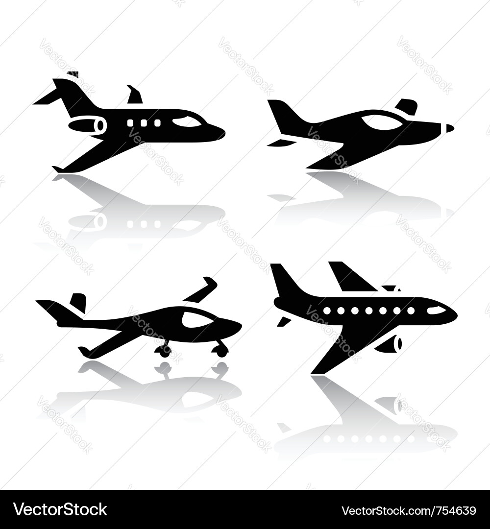 Airplane Icon Set vector image
