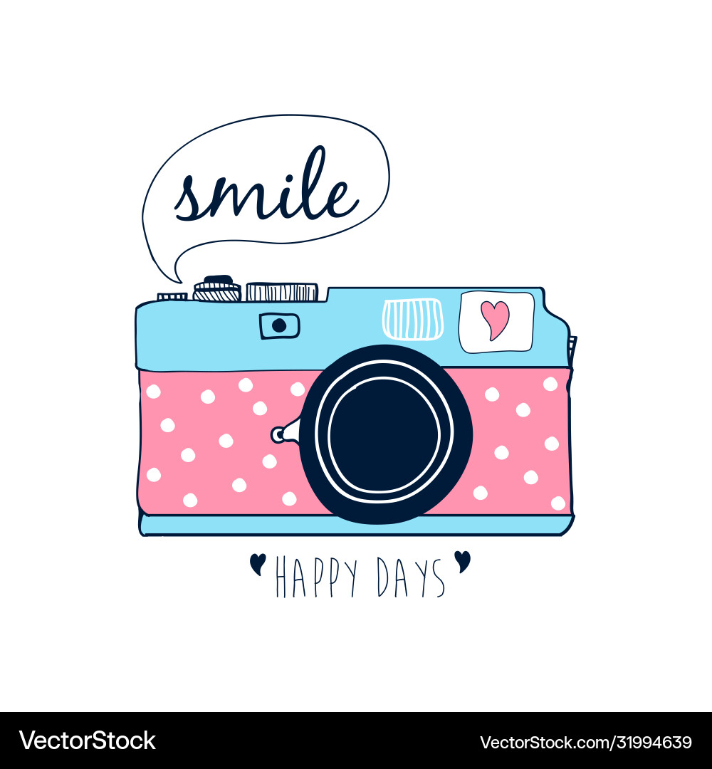 Camera print design with slogan Camera print design with slogan vector image
