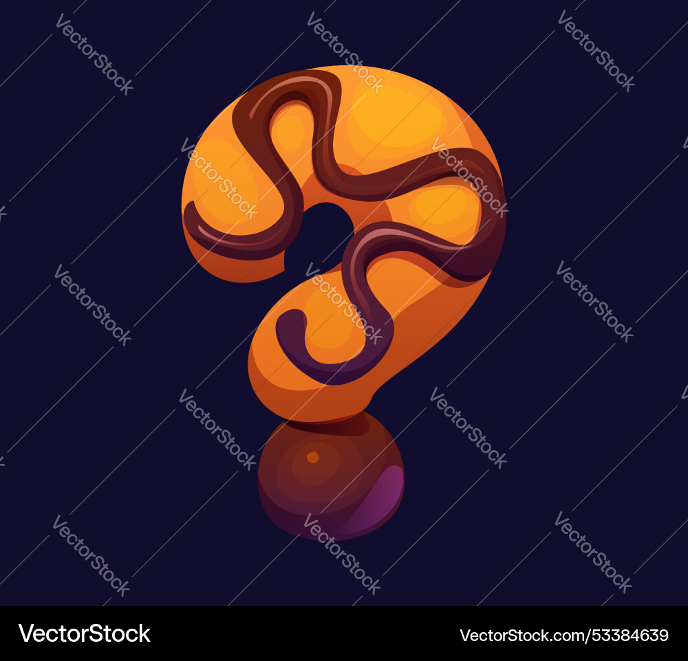 Cartoon question mark as a chocolate cookie pastry Cartoon question mark as a chocolate cookie pastry vector image