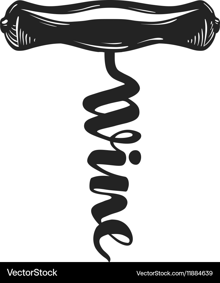 Corkscrew wine Royalty Free Vector Image - VectorStock