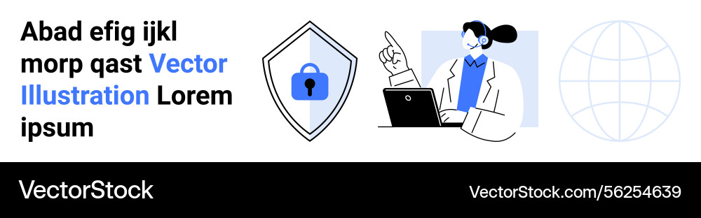 Cybersecurity expert analyzing data with secure Vector Image