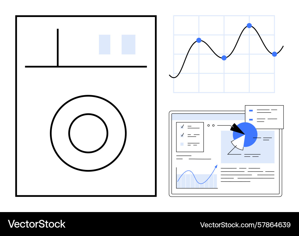 Data analysis tools with visual graph chart Data analysis tools with visual graph chart Vector Image