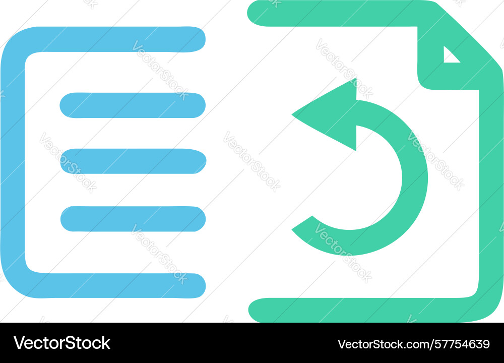 Document refresh icon for content updates and vector image