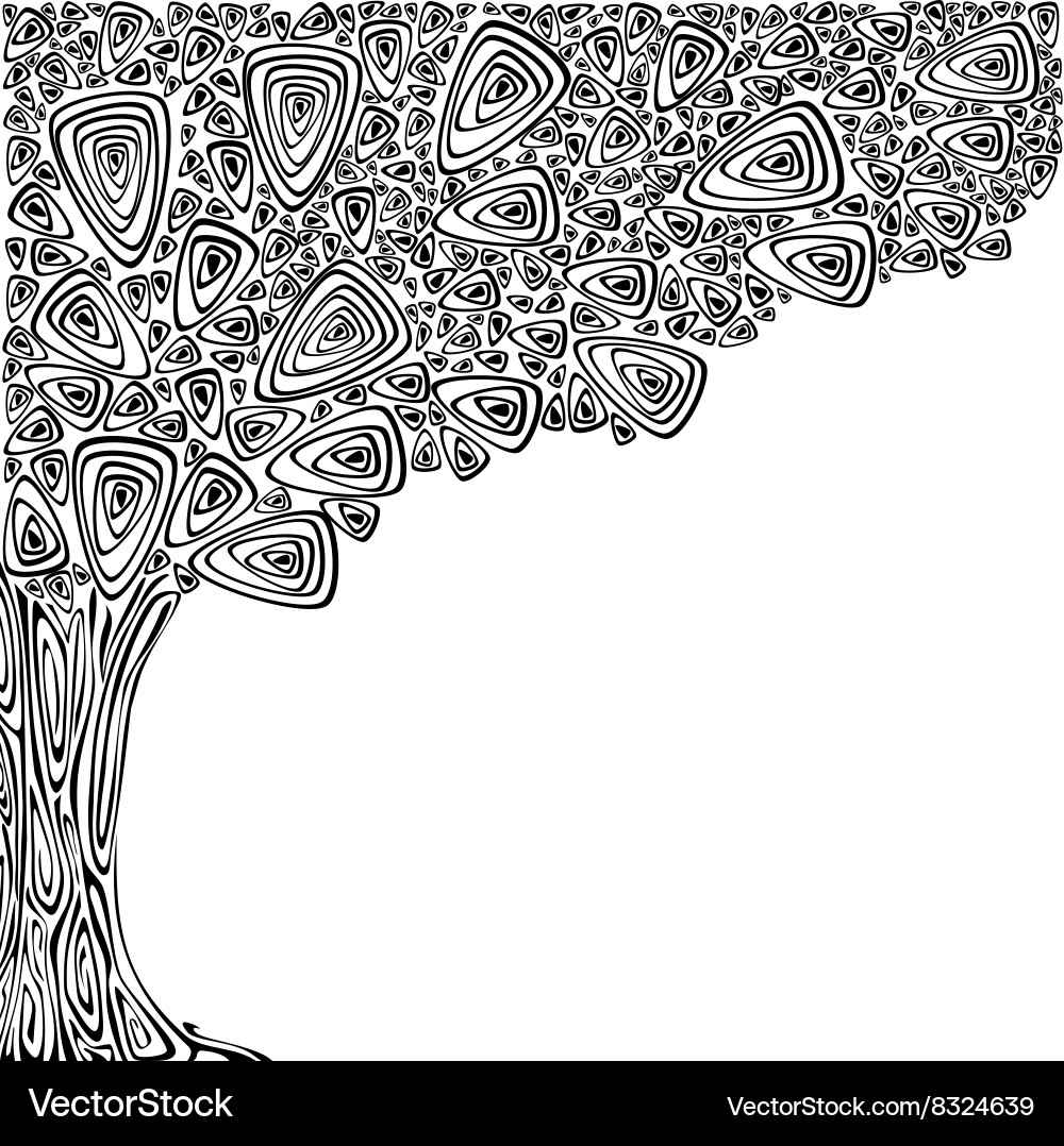 Elegant Swirl Tree Pattern Vector Image