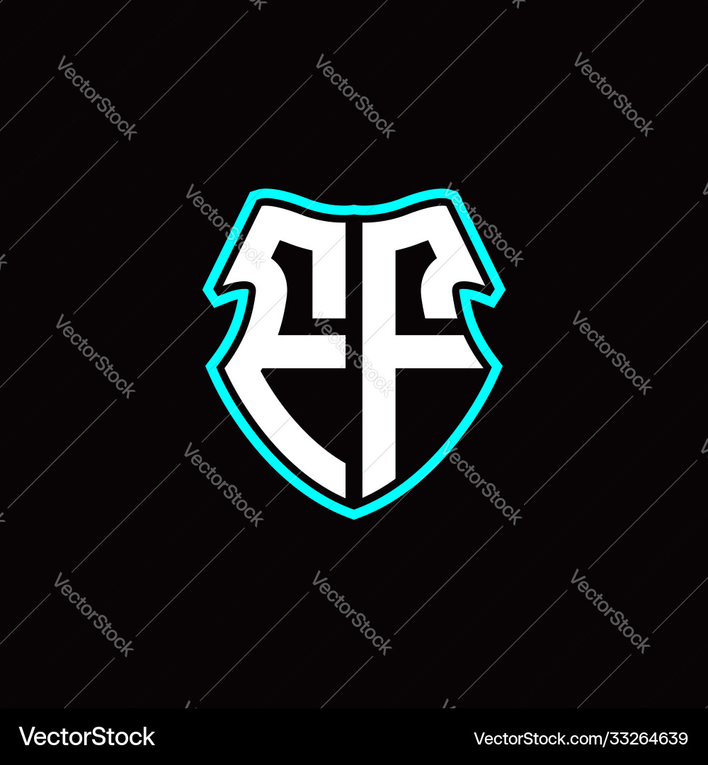 Ff initial logo design with a shield shape Ff initial logo design with a shield shape Vector Image
