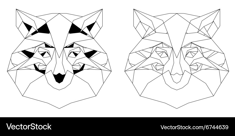 Front view of fox head triangular icon vector image