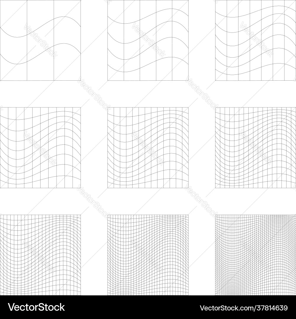 Grid mesh lattice grating with distort deform Vector Image