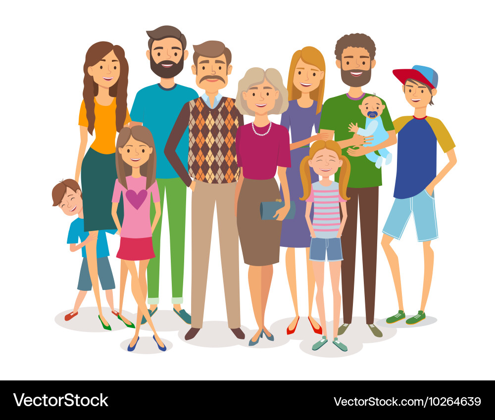 Happy Family Portrait - Generations Vektorbild