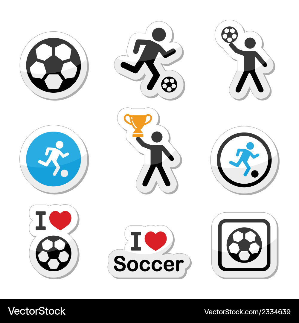 I love football or soccer man kicking ball Vector Image