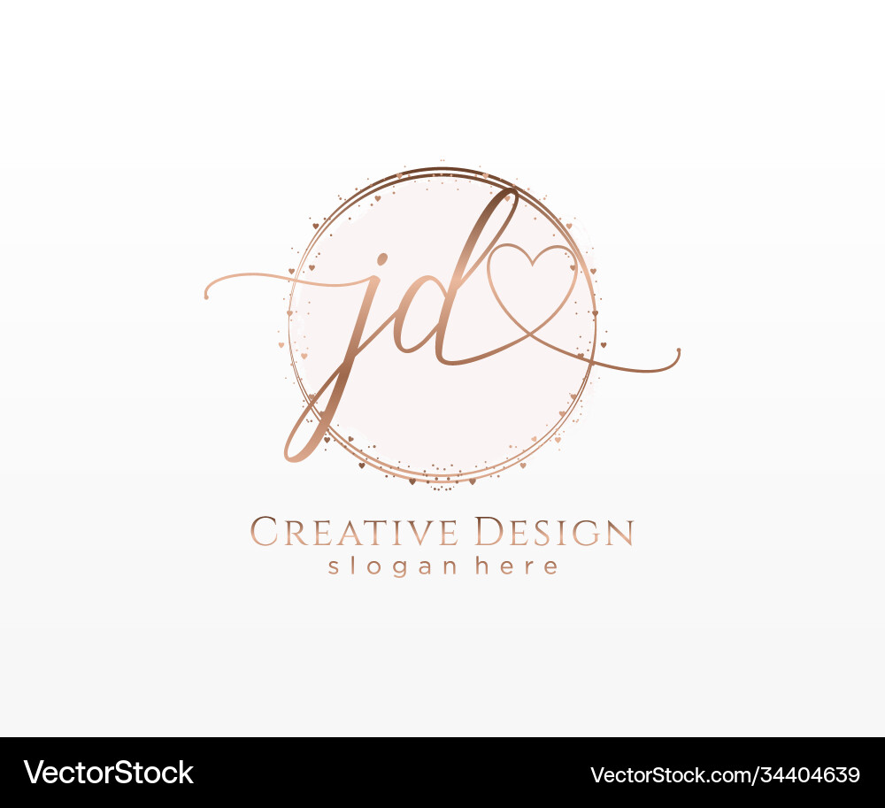 Initial jd handwriting logo with circle template Vector Image