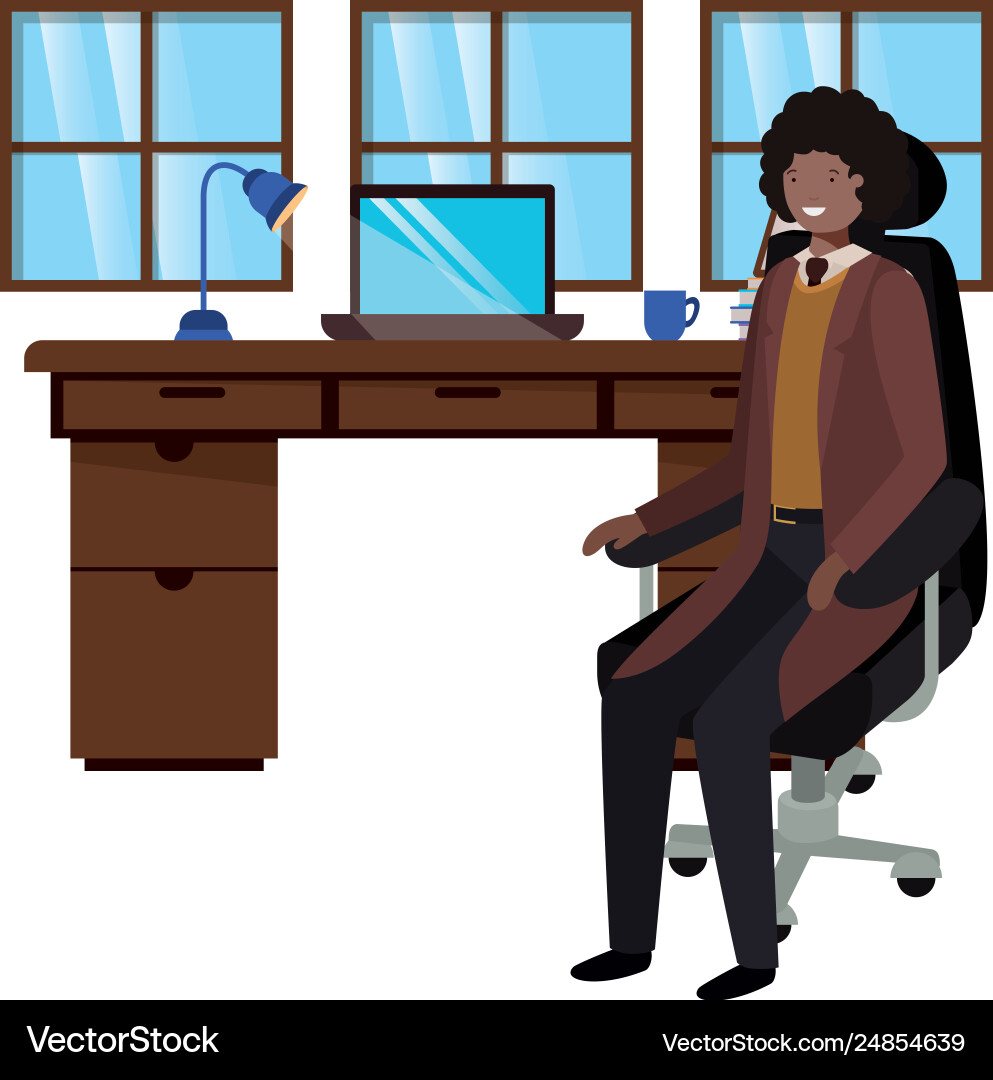 Man working in office avatar character Vector Image