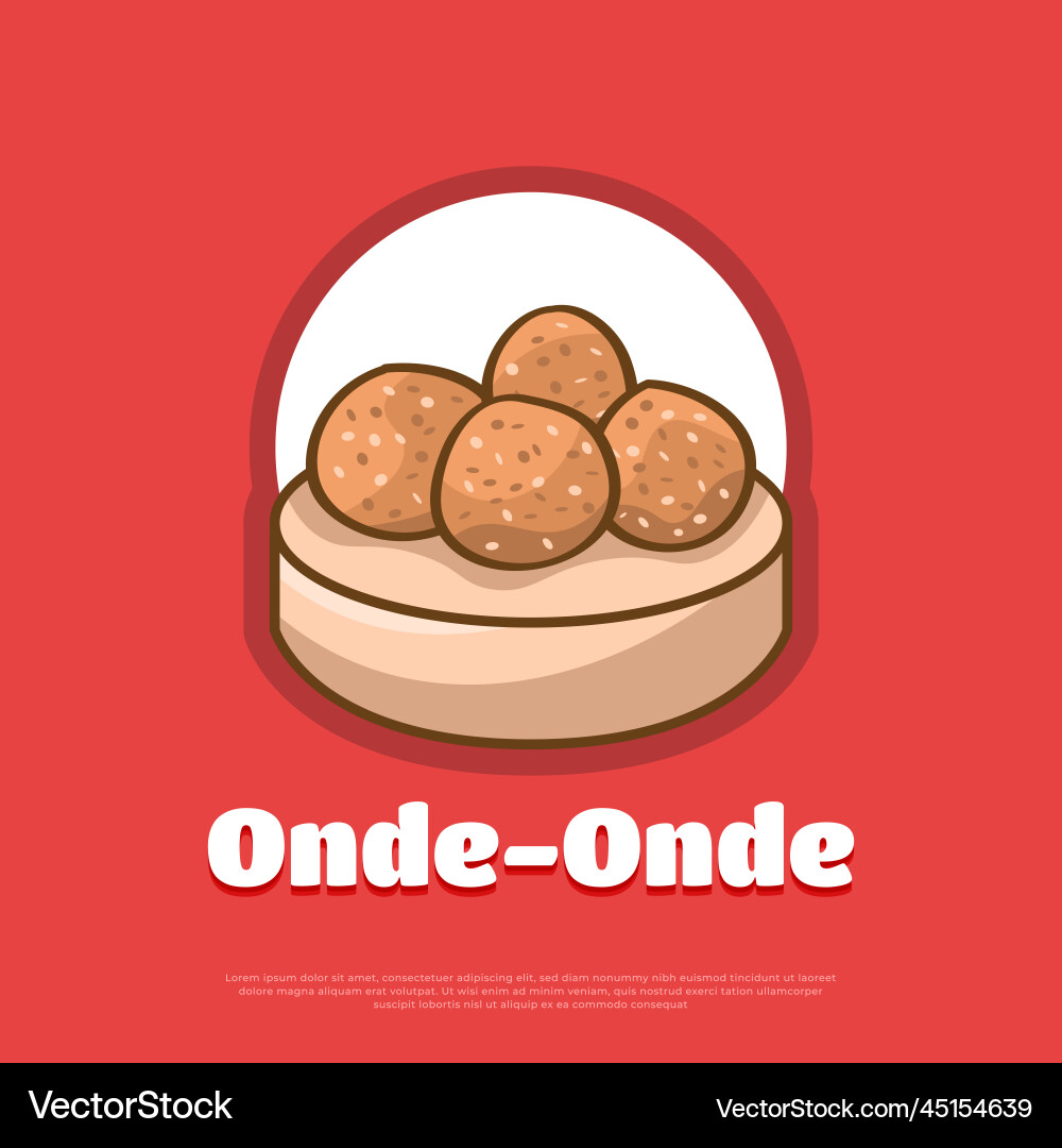 Onde-onde or sesame seed ball traditional food Onde-onde or sesame seed ball traditional food vector image