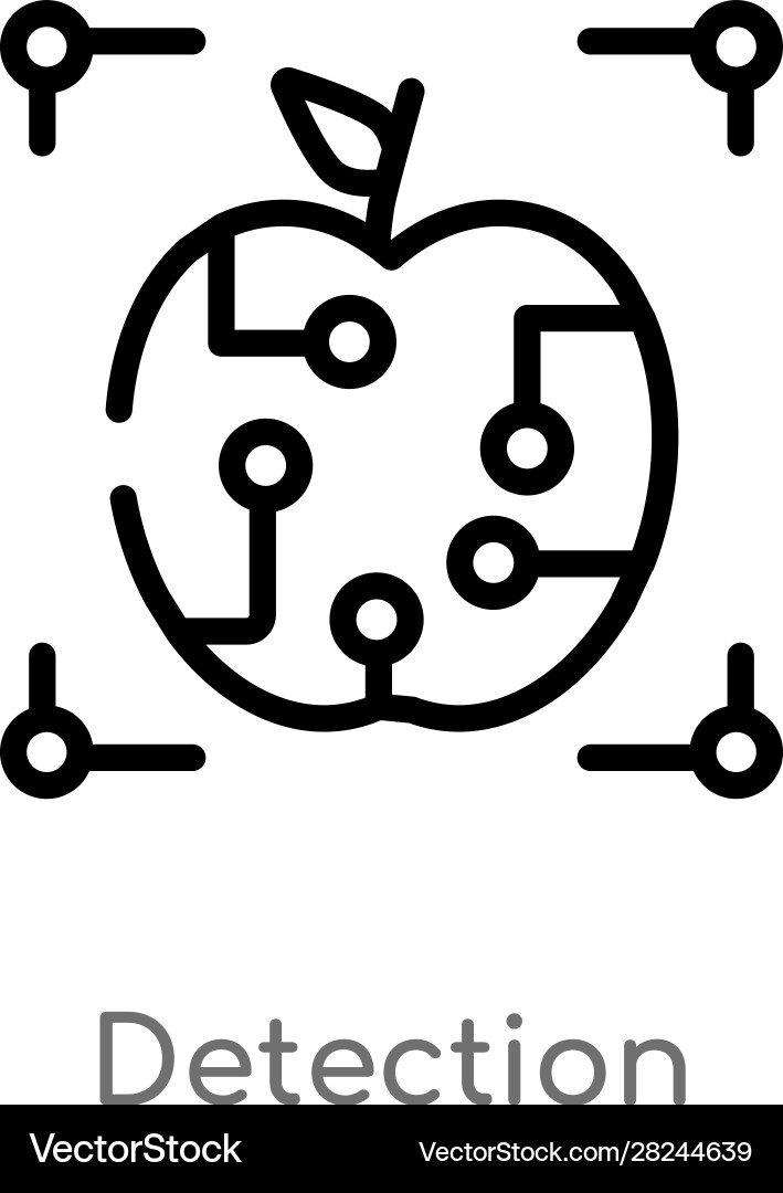 Outline detection icon isolated black simple line vector image