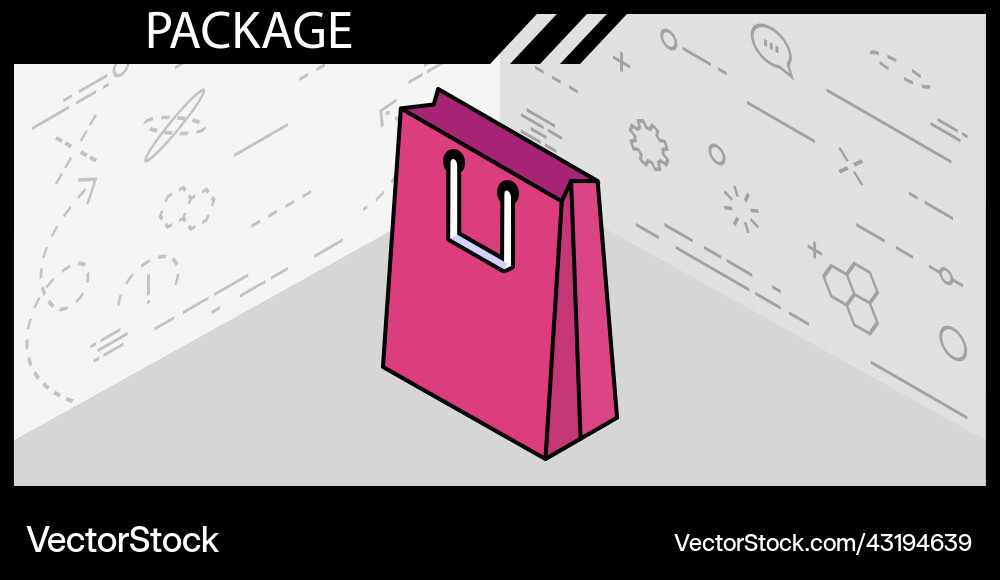 Package isometric design icon web 3d colorful Vector Image