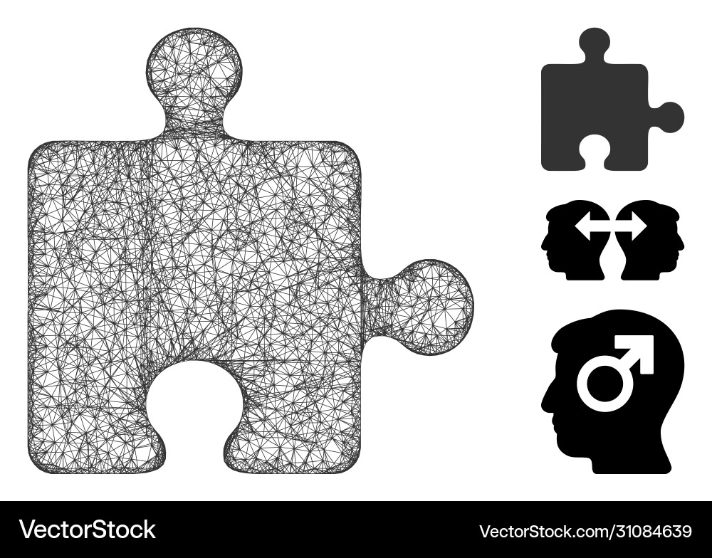 Puzzle plugin polygonal web mesh Vector Image