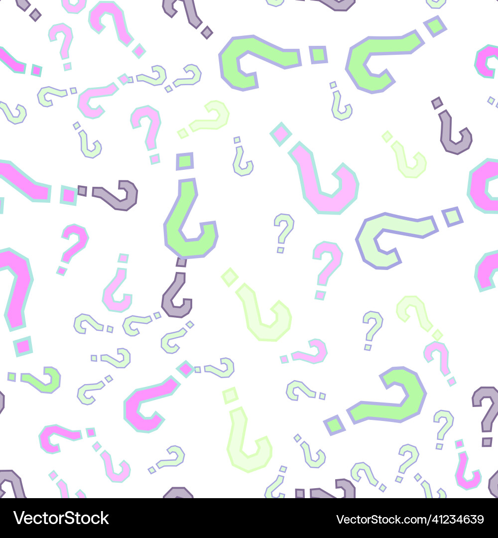 Quiz seamless pattern question marks doubt faq Quiz seamless pattern question marks doubt faq Vector Image
