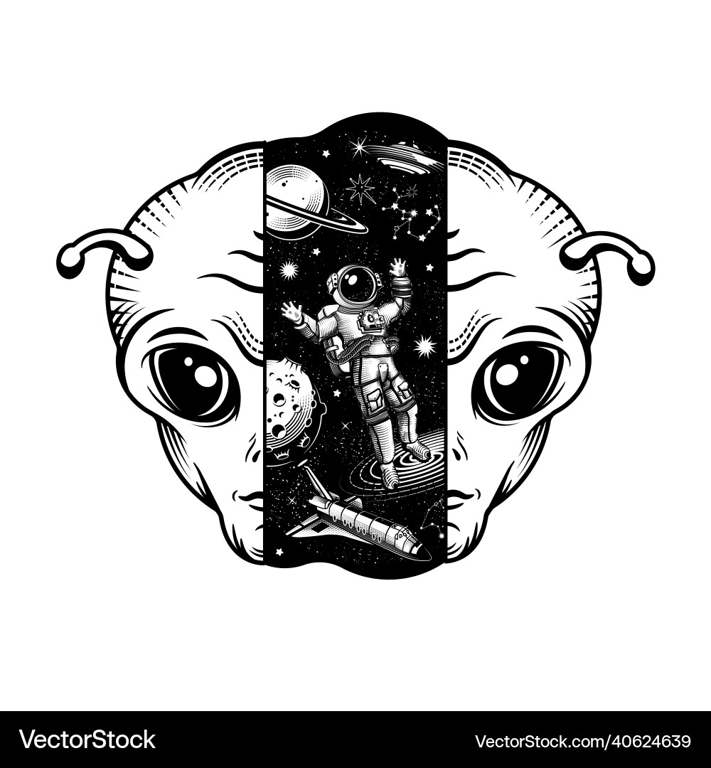 Raumsammlung Astronaut durchdrungen Raumsammlung Astronaut durchdrungen vektorbild