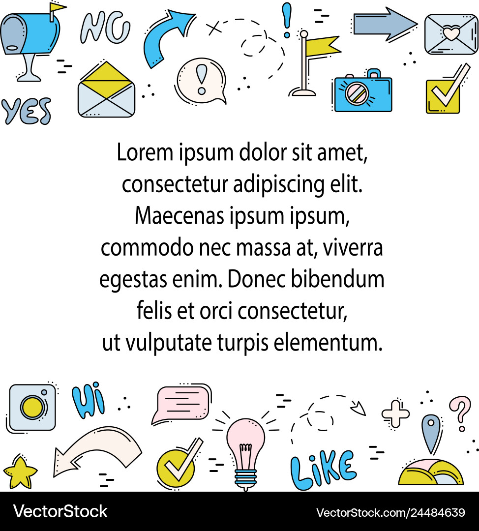 Round frame with line icons social networks Round frame with line icons social networks vector image