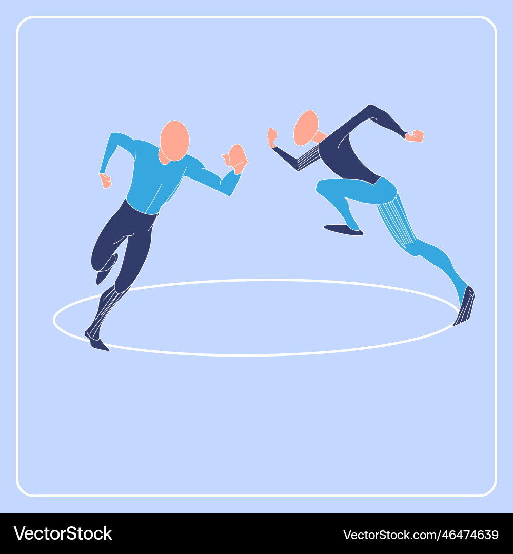 Running in a circle vector image