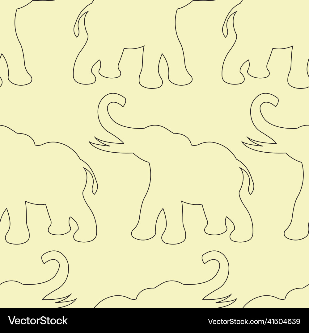 Seamless pattern with contours of elephants Seamless pattern with contours of elephants vector image