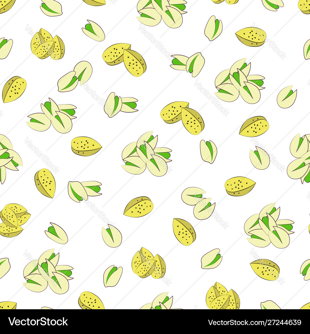 Seamless pattern with image pistachios Seamless pattern with image pistachios vector image