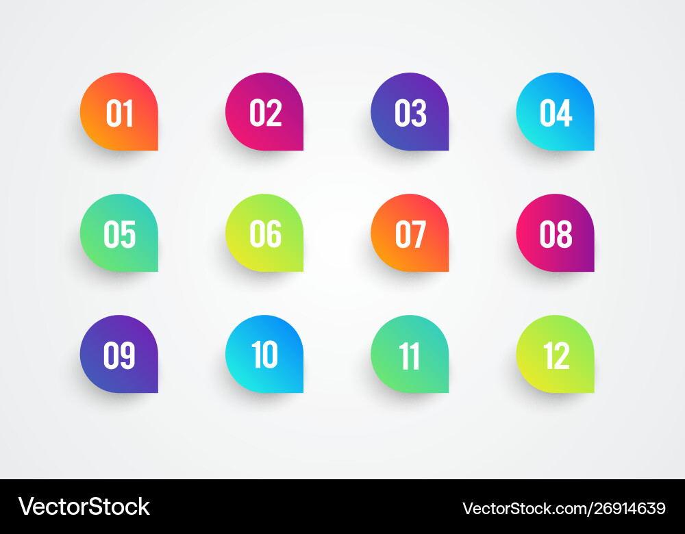 Super set arrow bullet point round shape flags Super set arrow bullet point round shape flags vector image