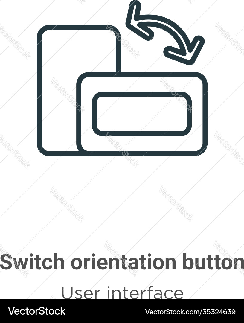 Switch orientation button outline icon thin line Vector Image