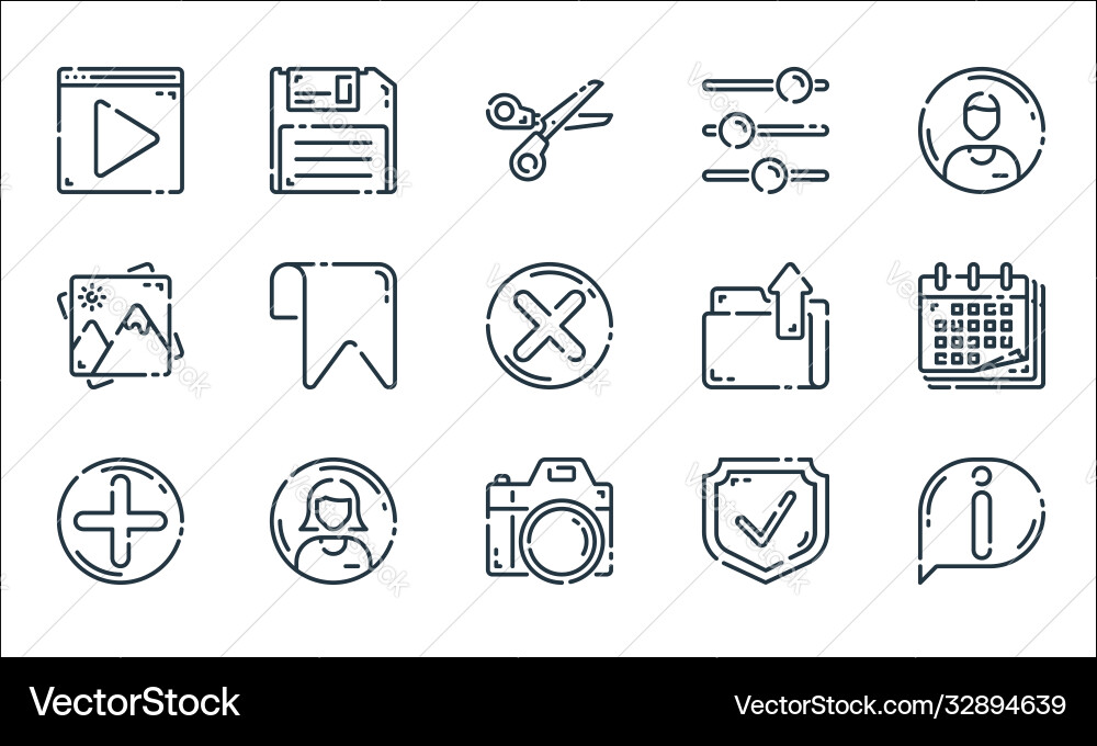 User interface line icons linear set quality User interface line icons linear set quality vector image