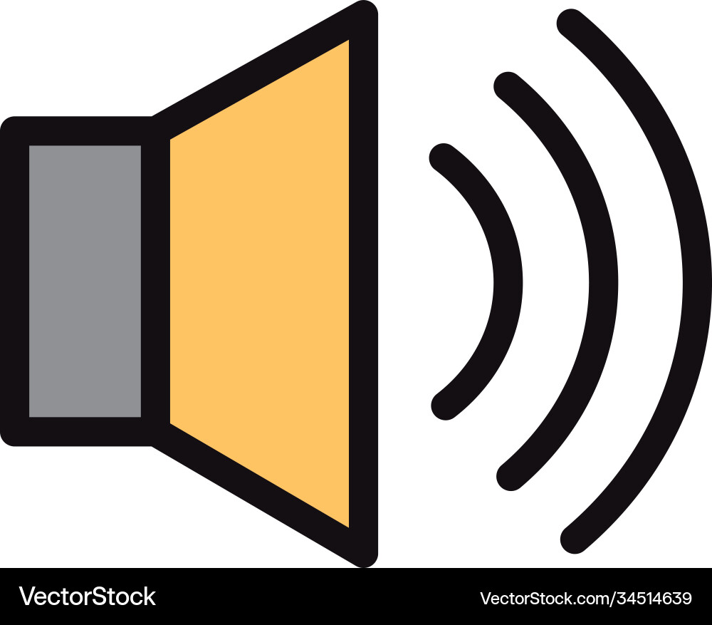 User interface sound volume button linear and fill vector image