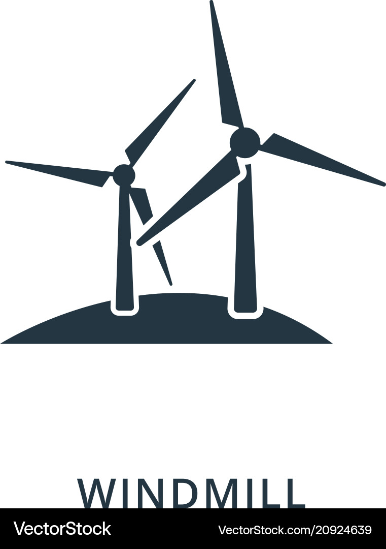 Windmill icon flat style design ui Vector Image