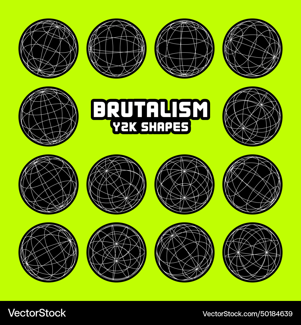 Wireframe shapes lined sphere perspective mesh Wireframe shapes lined sphere perspective mesh vector image