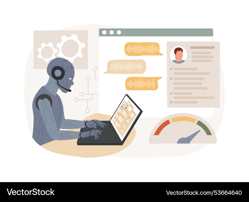 Ai-driven call analysis abstract concept Ai-driven call analysis abstract concept vector image
