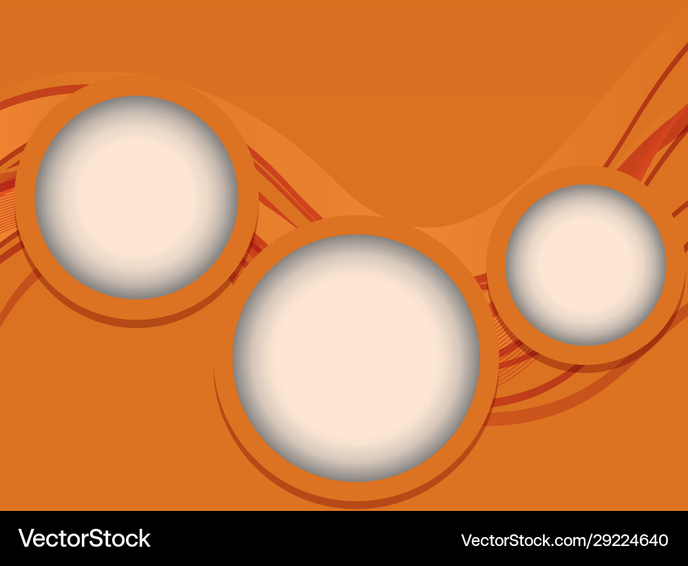 Background design with round orange patterns vector image