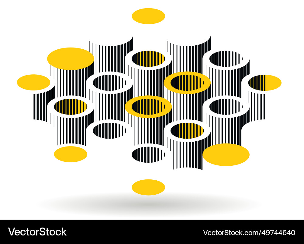 Cylinders pattern abstract 3d isometric Cylinders pattern abstract 3d isometric vector image