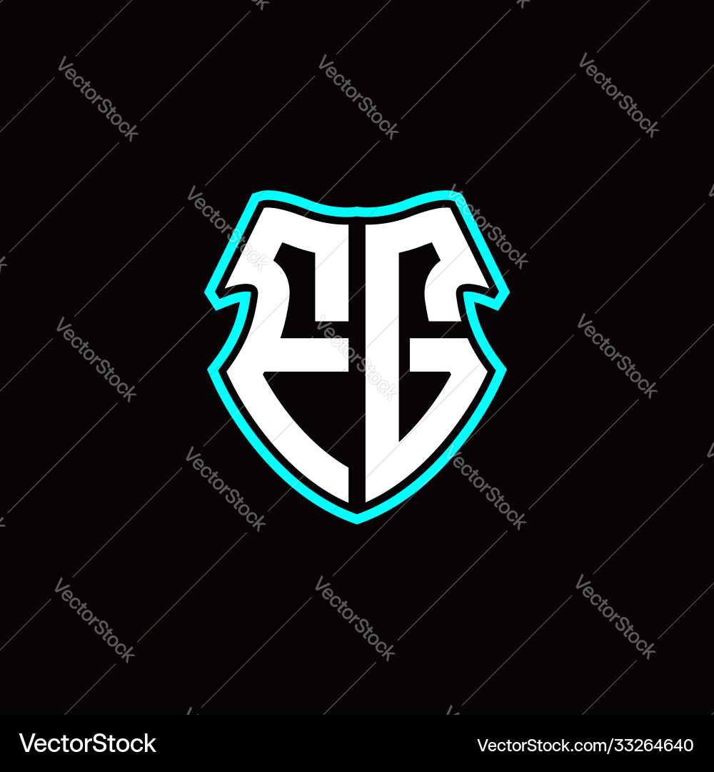 F g initial logo design with a shield shape F g initial logo design with a shield shape vector image