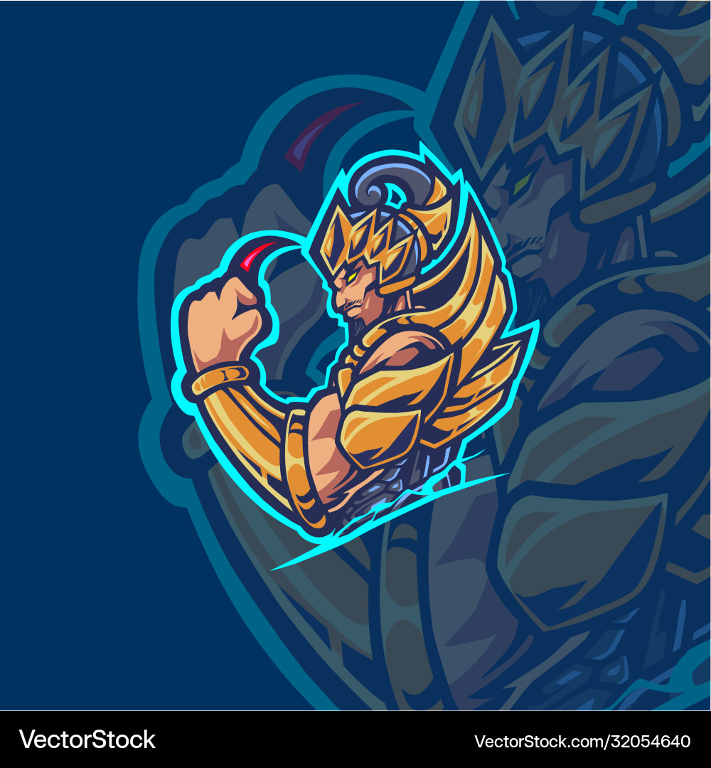 Gatotkaca esport mascot logo design vector image