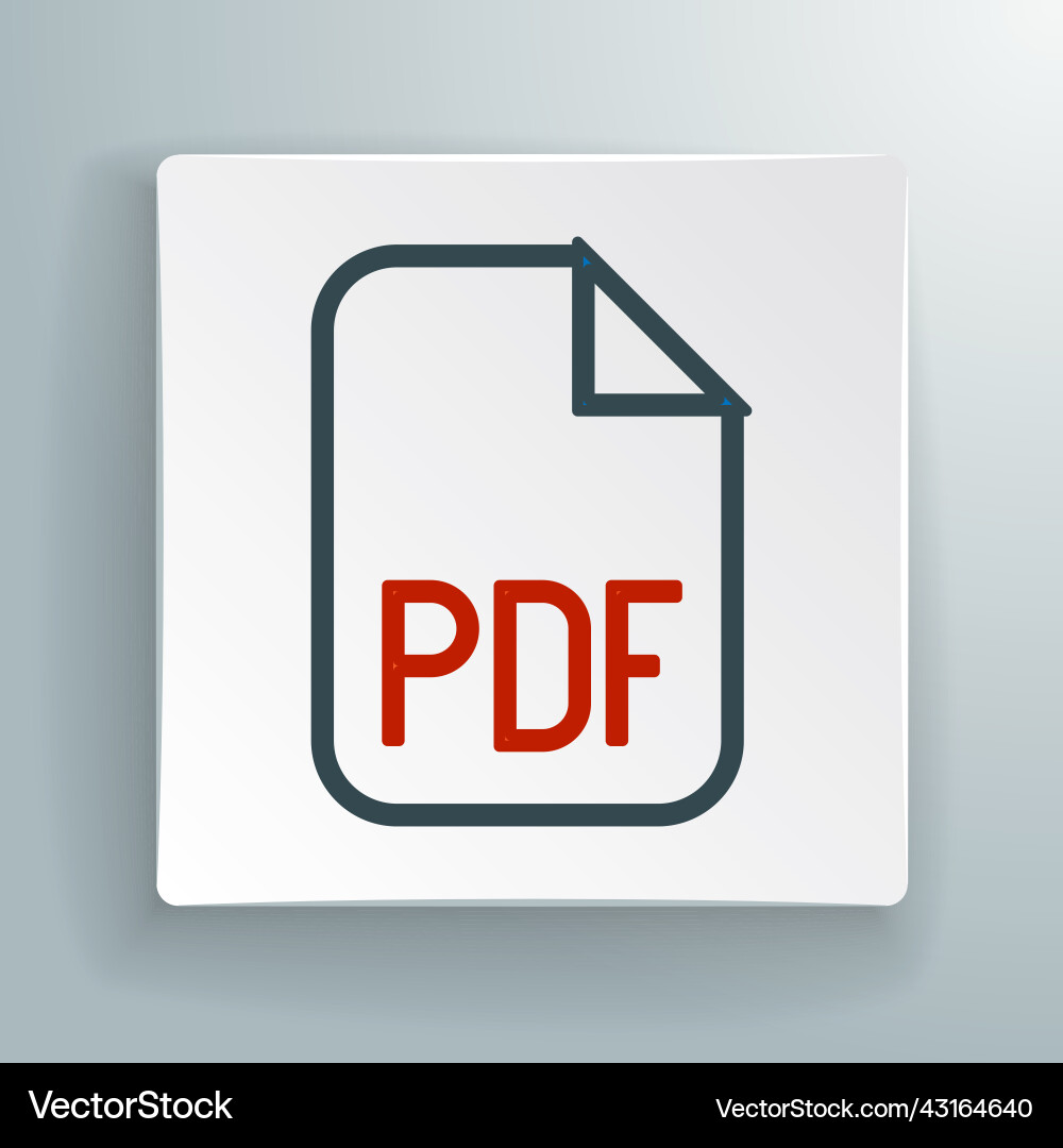 Line pdf file document download button icon Line pdf file document download button icon vector image