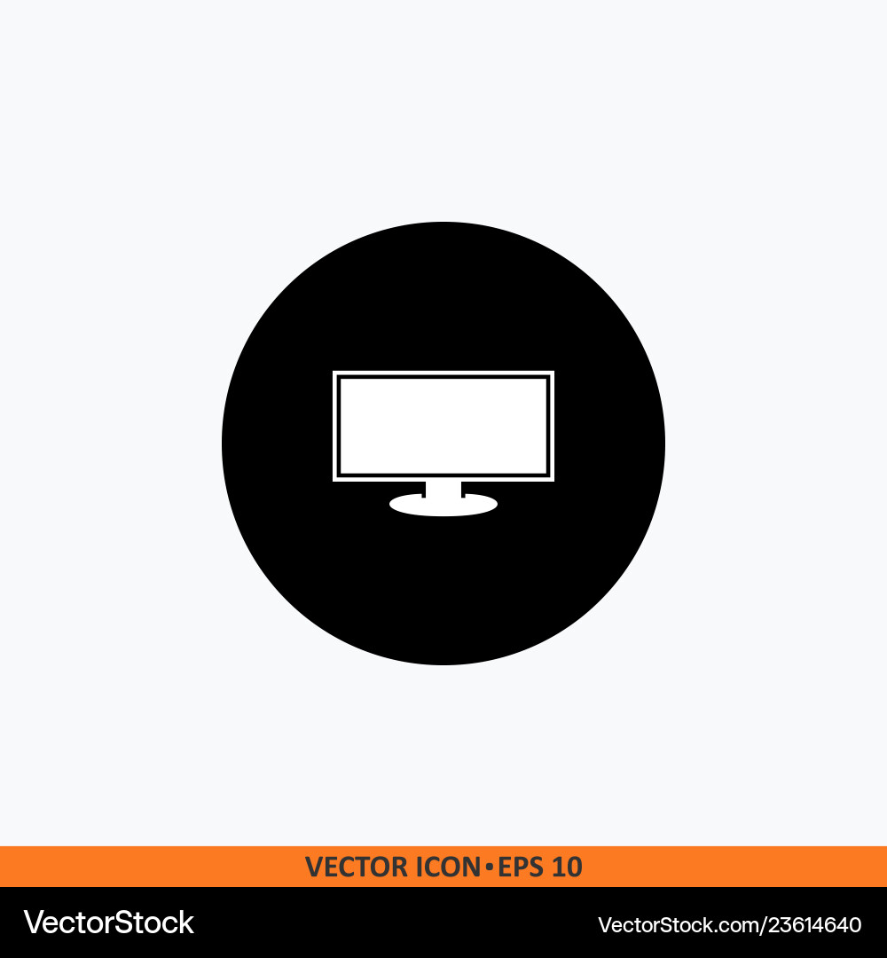 Monitor icon round button for your website Monitor icon round button for your website vector image