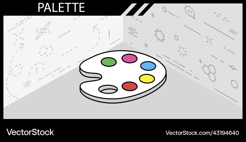 Palette isometric design icon web 3d colorful Palette isometric design icon web 3d colorful vector image
