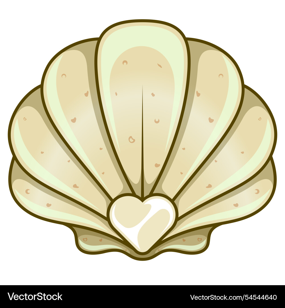 Seashell with heart in the center Vector Image