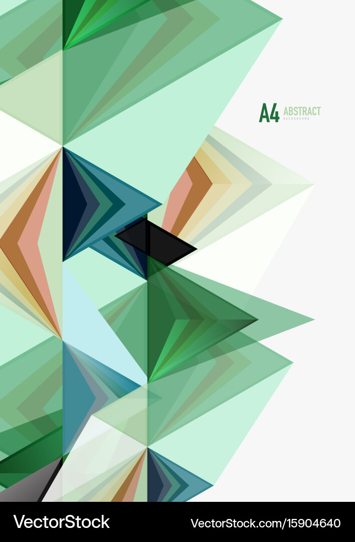 Triangular low poly a4 size geometric vector image