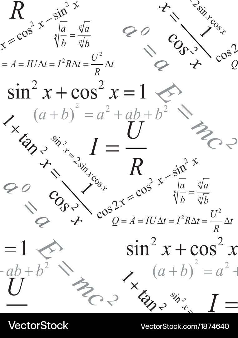 Trigonometry & Physics Formulas Pattern vector image