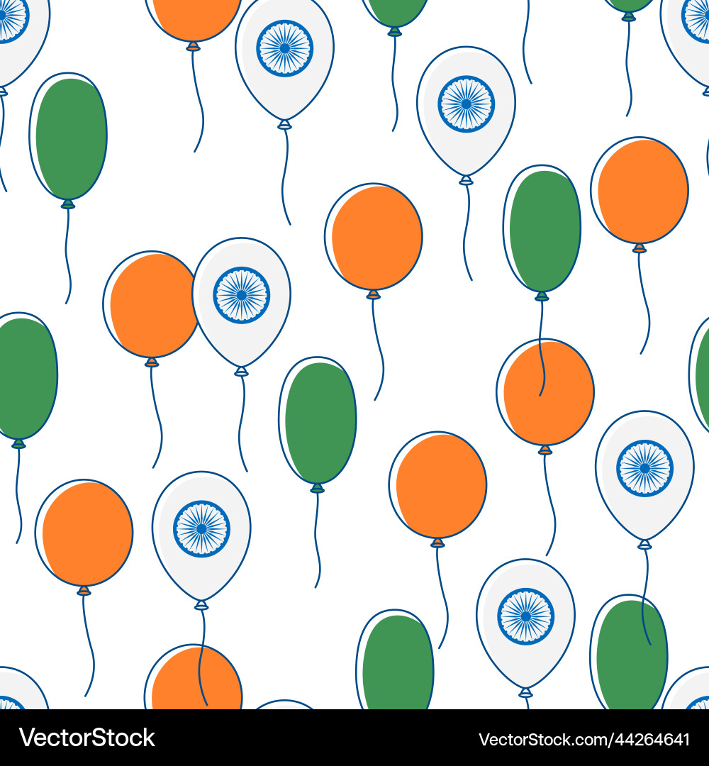 Balloons seamless pattern in colors of flag india Balloons seamless pattern in colors of flag india vector image