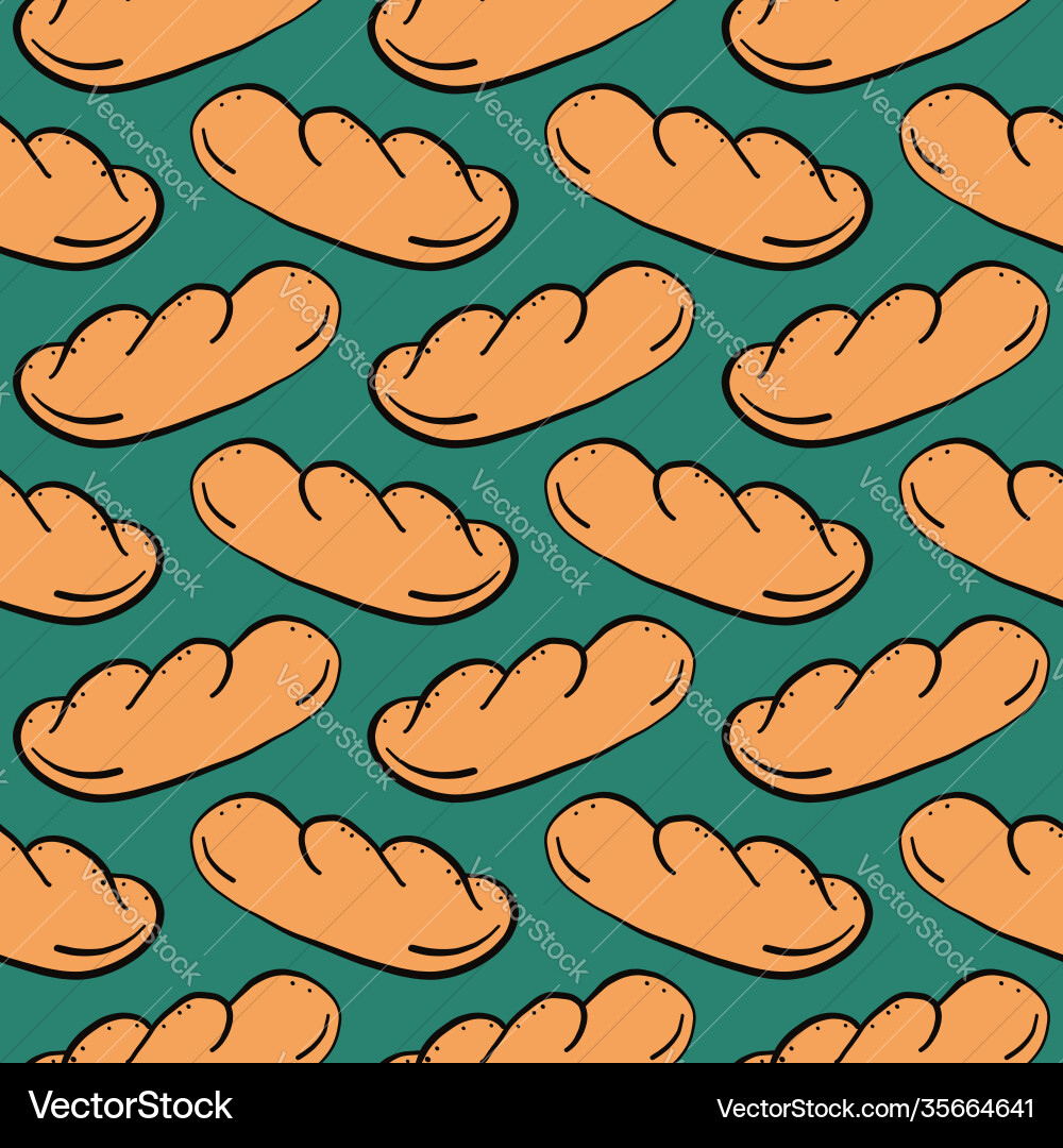 Bread sticksseamless pattern on green background vector image