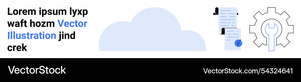 Cloud storage setting and document management vector image