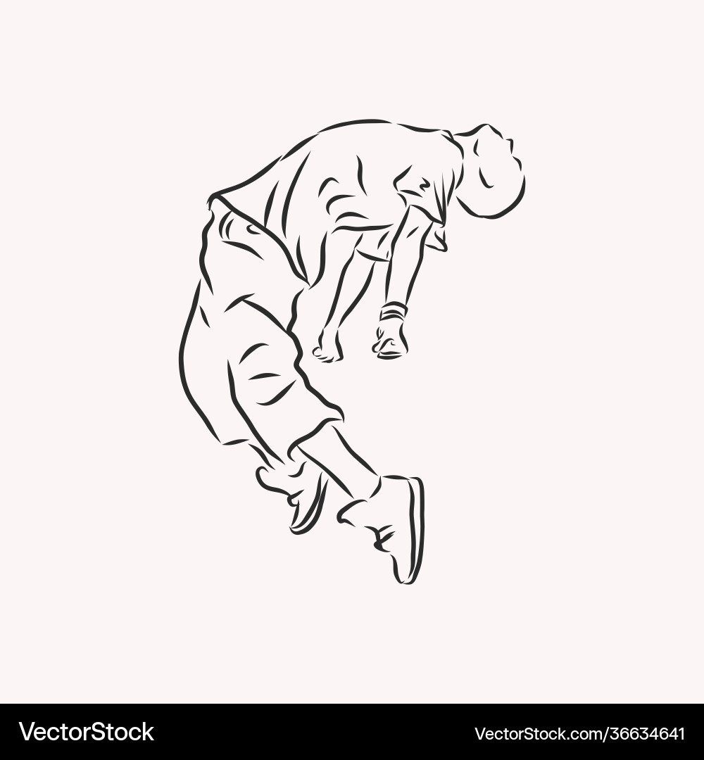 Continuous Line Breakdancer vector image
