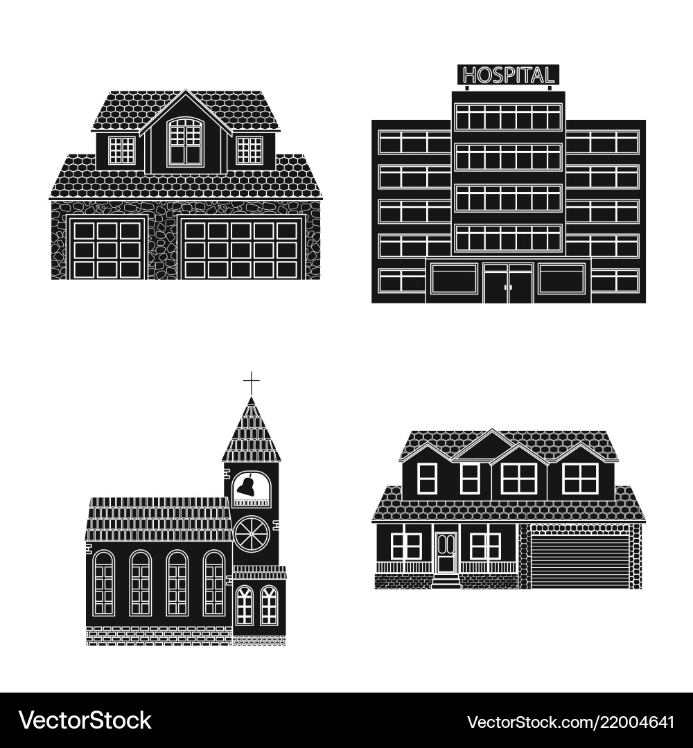 Design of building and front sign Vector Image