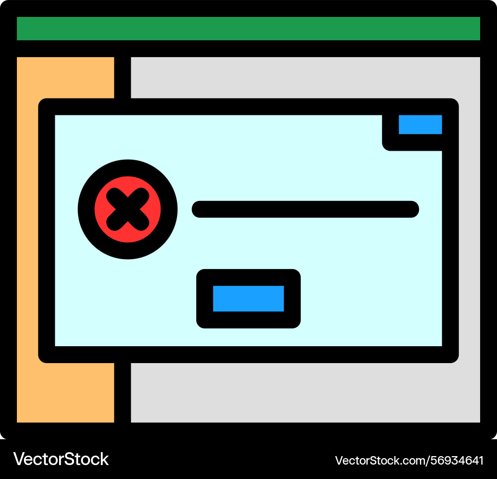 Error line filled style icon design vector image