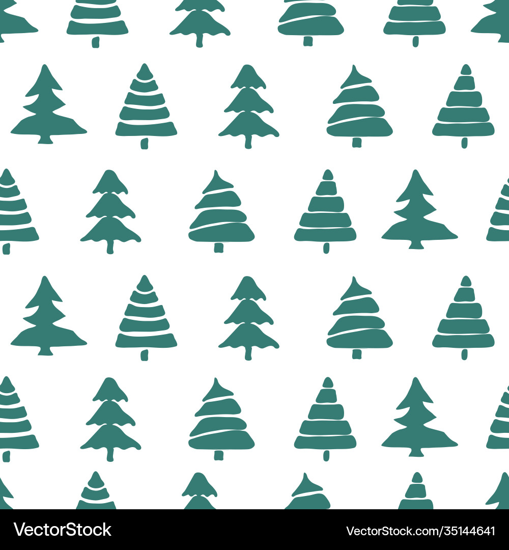 Fir tree seamless pattern vector image