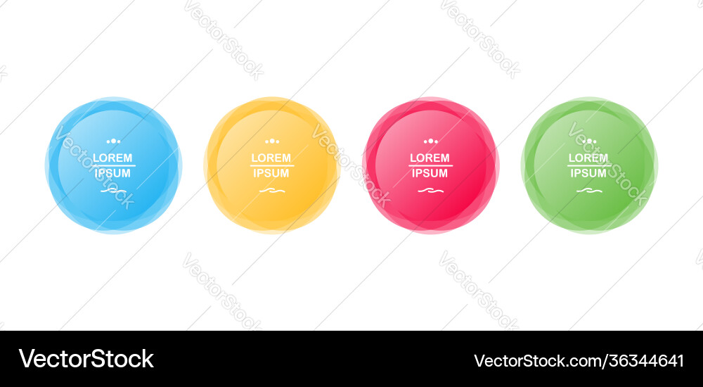 Four circle fluid different color design elements Vector Image